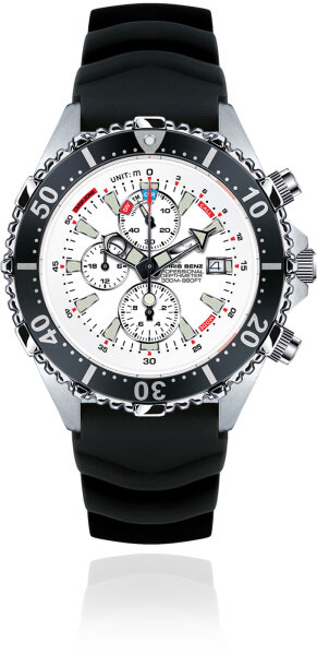 Mens divers watch - Series: Depthmeter Chronograph 300M - Chris Benz Model: CB-C300-W-KBS