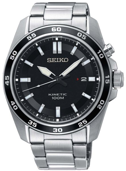 Mens Watch Stainless Steel Case Kinetic Watch - Seiko Model: SKA785P1