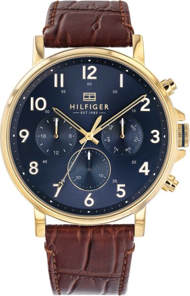 Mens Watch with Brown Crocodile Strap - Tommy Hilfiger Model: 1710380