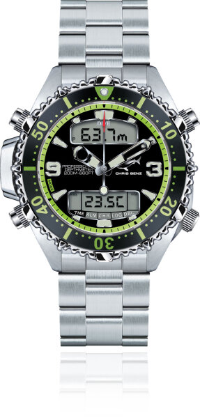ens Diver Watch Depthmeter Digital 200M - Chris Benz Model: CB-D200X-G-MB