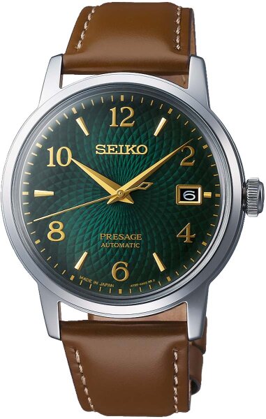 Mens Automatic Watch with Leather Strap - Seiko Model: SRPE45J1