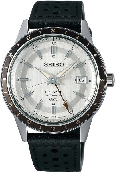 Mens Automatic Watch with Black Calf Leather Strap - Seiko Model: SSK011J1