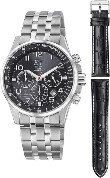 Mens Watch with Radio-Controlled Solar Movement - Eco Tech Time Model: EGS-11610-22MS