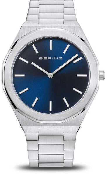 Mens watch, blue dial with luminous hands and indices, protected by sapphire crystal - Bering Model: 19641-707
