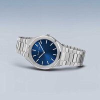 Mens watch, blue dial with luminous hands and indices, protected by sapphire crystal - Bering Model: 19641-707