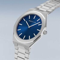Mens watch, blue dial with luminous hands and indices, protected by sapphire crystal - Bering Model: 19641-707