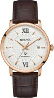 Mens watch, date, leather strap - Bulova Model: 97B225