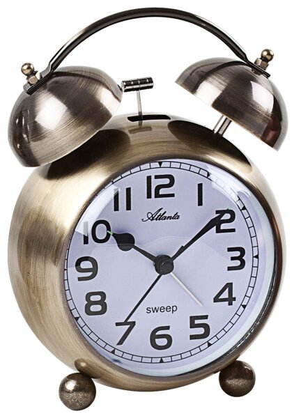 Quartz Alarm Clock with Bell Signal in Retro Look - Atlanta Model: 2102/9