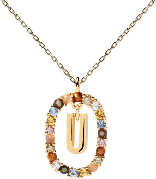 Letter U Necklace - Silver 925, 18K Gold Plated