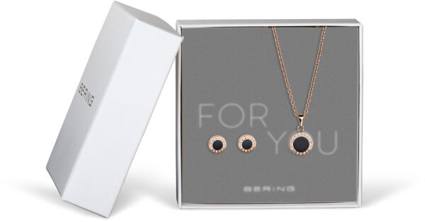 ForYou Set Necklace with Pendant and Stud Earrings - Bering Jewelry Model: 427-707-Black