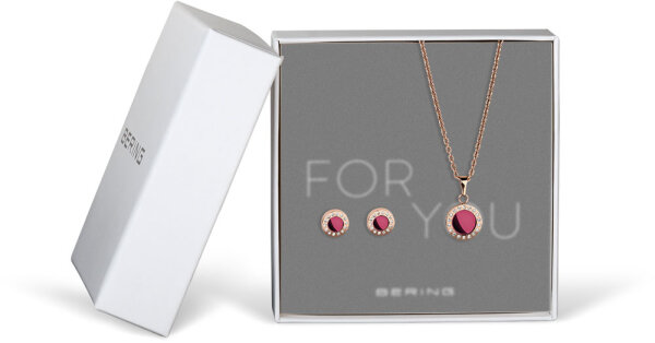 ForYou Set Necklace with Pendant and Stud Earrings - Bering Jewelry Model: 427-707-Purple