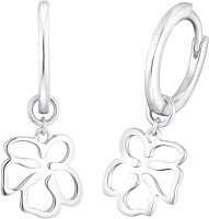 Hoop Earrings with Flower Pendant - s.Oliver Jewelry...