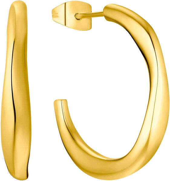 Curved Hoop Earrings IP Gold Plated - s.Oliver Jewelry Model: 2033900
