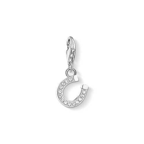Charm Pendant Horseshoe with Stones - 925 Sterling Silver