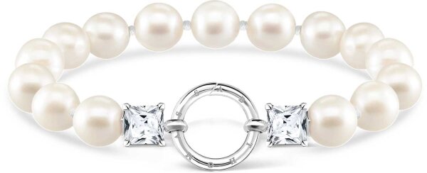 Pearl Bracelet with Stones - 925 Sterling Silver