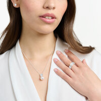 Necklace with Pearls and Stone Pendant - 925 Sterling Silver