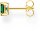 Single Stud Earring with Green Stone - 750 Yellow Gold Plated