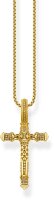 Pendant Cross with Skull Details - 750 Yellow Gold Plated