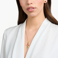 Pendant Cross with Colorful Stones - 750 Yellow Gold Plated