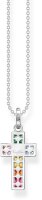 Necklace with Colorful Cross - 925 Sterling Silver
