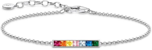 Bracelet with Colorful Stones - 925 Sterling Silver