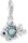 Charm Pendant Fish with Blue Stones - 925 Sterling Silver