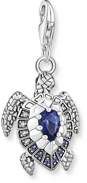 Charm Pendant Turtle with Stones - 925 Sterling Silver