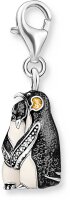 Charm Pendant Penguins in 3D Look - 925 Sterling Silver