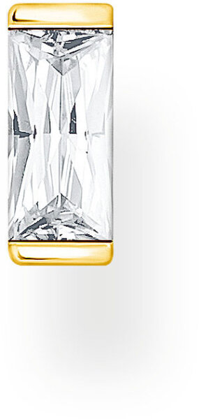 Single Stud Earring with Small Stones - 750 Yellow Gold Plated