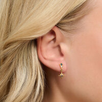 Ear studs Royalty star & moon - 750 yellow gold plating