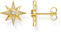 Star ear studs - 750 yellow gold plating