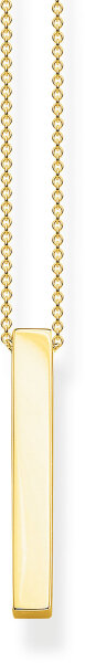 Necklace with a rectangular pendant - 750 yellow gold plating