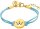 Prinzessin Lillifee 2034003 textile bracelet with a crown made of gold-plated stainless steel