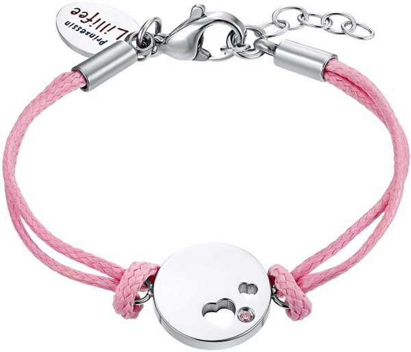 Prinzessin Lillifee 2034000 textile bracelet with hearts made of stainless steel