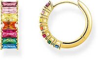 Hoops with colorful stones - 750 yellow gold plating