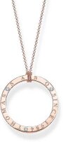 Long necklace with a large circle pendant - 750 rose gold...