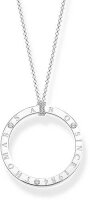 Long necklace with a large circle pendant - 925 sterling...