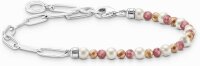 Charm bracelet with beads and chain links - 925 sterling...