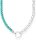 Charm necklace with beads and links - imitation turquoise