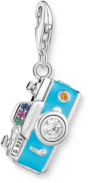 Charm pendant 3D retro camera - 925 sterling silver