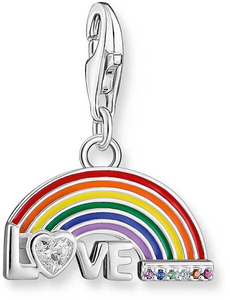 Charm pendant colorful 3D rainbow - 925 sterling silver