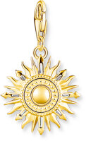 Charm pendant colorful 3D sun - 750 yellow gold plating