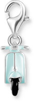 Charm pendant 3D vintage scooter - 925 sterling silver