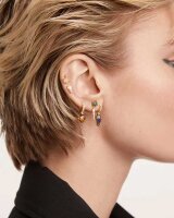 Kimi single earring with a gemstone pendant - 18K gold plating