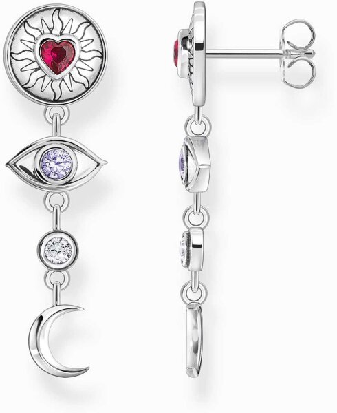 Long drop earrings cosmic talismans in 3D look - Thomas Sabo Model: H2277-640-7