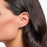 Heart ear studs with a pink stone - Thomas Sabo Model: H2271-643-9