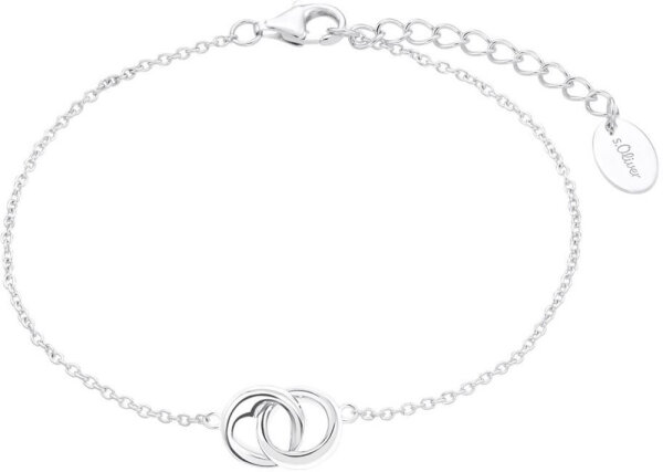 Bracelet with a circle and heart pendant - s.Oliver Jewelry Model: 2035755
