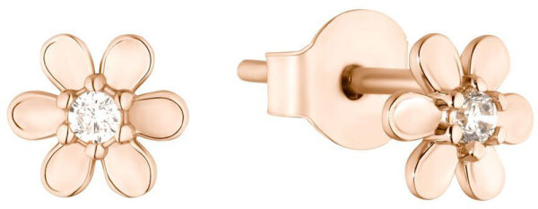 Flower ear studs with a stone - s.Oliver Jewelry Model: 2026069