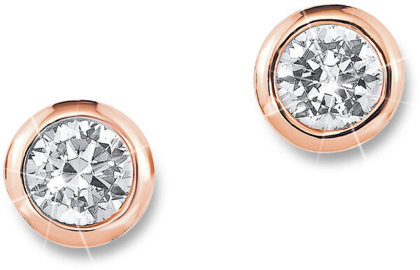 Ear studs with zirconia stones in rose gold plating - s.Oliver Jewelry Model: 9933549