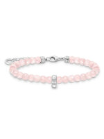 Charm bracelet with rose quartz beads - Thomas Sabo...
